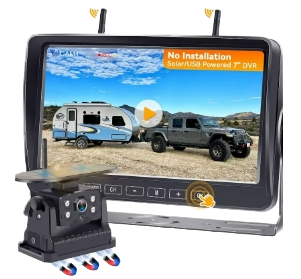 Rechargeable Solar Backup Camera Digtial Wireless Reverse Camera Monitor DVR System AHD1080P